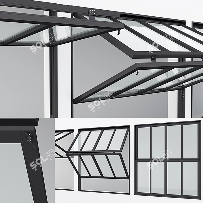 Sleek Aluminum Window 11 3D model image 2