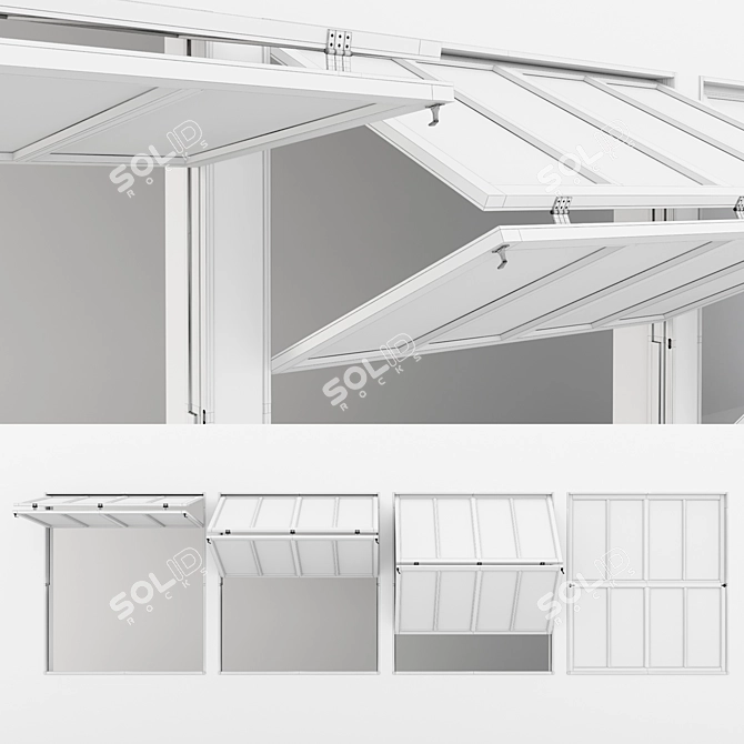 Sleek Aluminum Window 11 3D model image 5