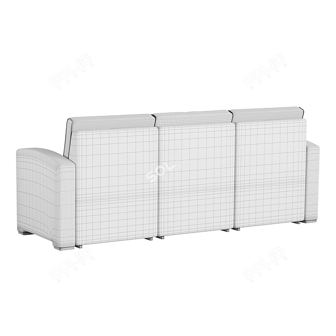 Faux Rattan Sofa: All-Weather, Brown 3D model image 5