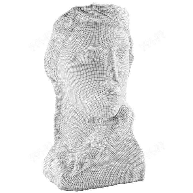 Elegant Dark Female Torso Sculpture 3D model image 6