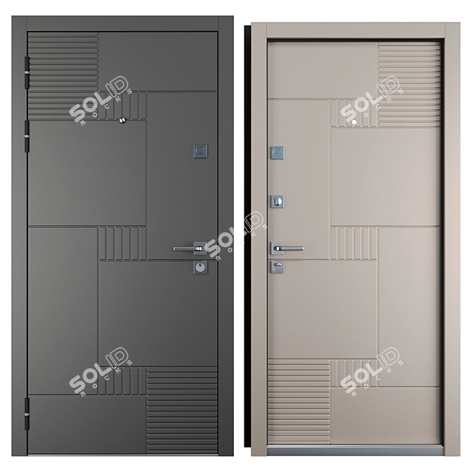 Aston (Favorit) Metal Entrance Door - Durable & Stylish 3D model image 3