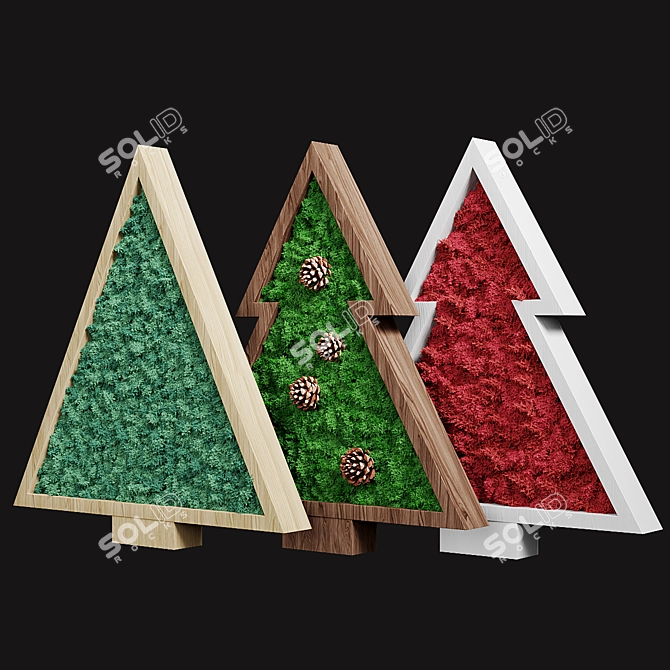 Stabilized Moss Christmas Trees 3D model image 1