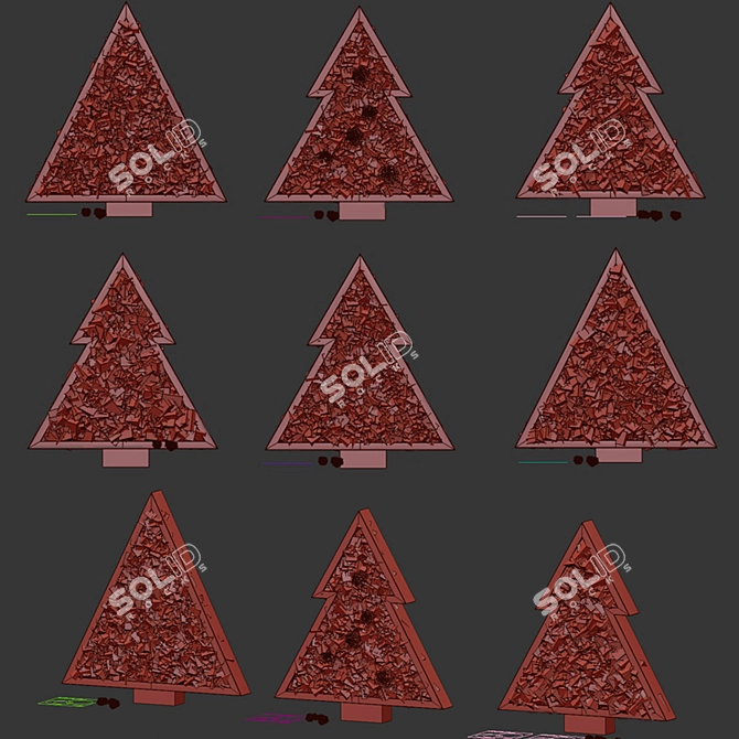 Stabilized Moss Christmas Trees 3D model image 3