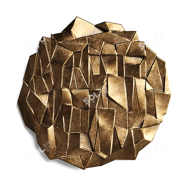 Elegant Metal Origami Wall Panel 3D model image 1