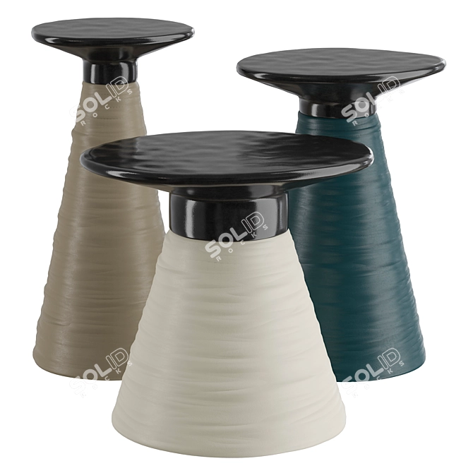 Italian Ceramic Baobab Coffee Table | Stylishly Crafted 3D model image 1