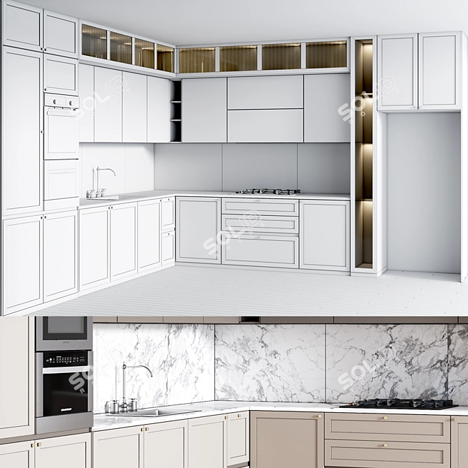 Modern Kitchen 2015: Vray/Corona Render 3D model image 3