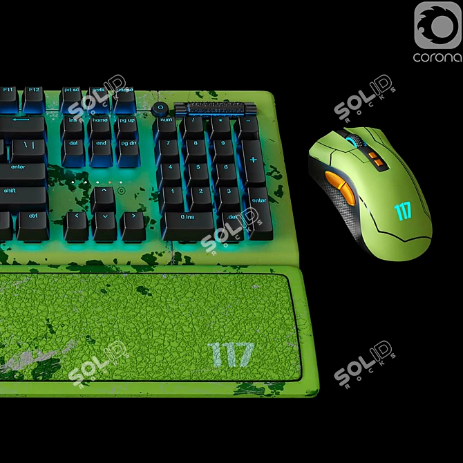 Razer HALO Infinite Collab Keyboard & Mouse 3D model image 3
