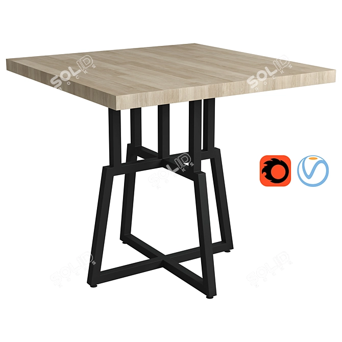 Minimal Loft Table | 60x60 cm 3D model image 1