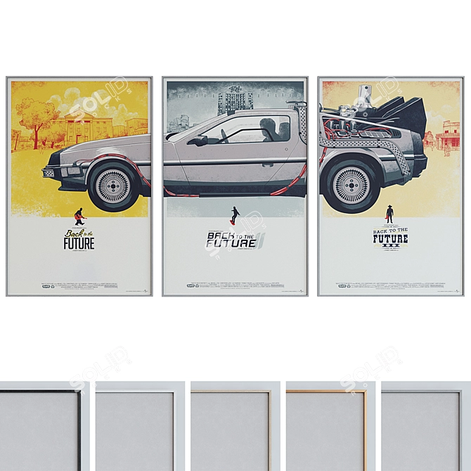 Back to the Future Poster Frame Set 3D model image 1