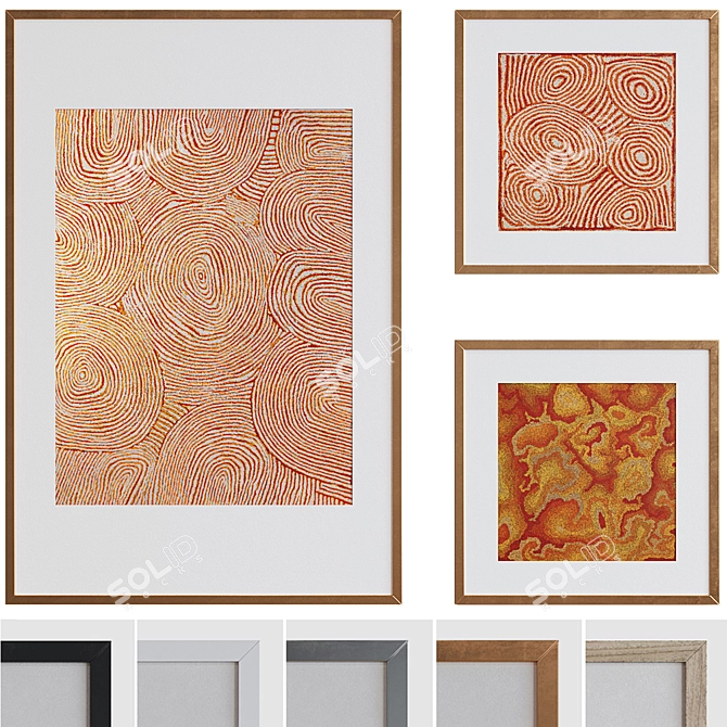 Modern Abstract Picture Frame Set 3D model image 1