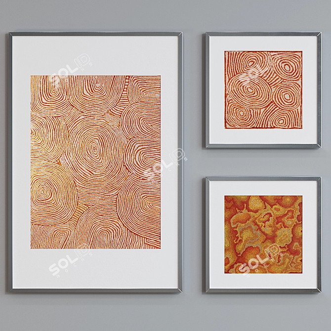 Modern Abstract Picture Frame Set 3D model image 4