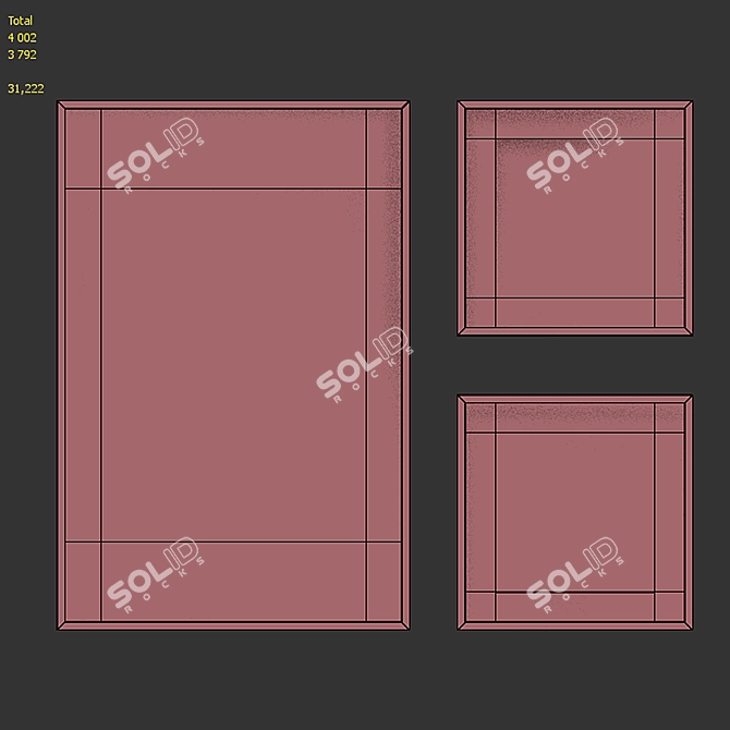 Modern Abstract Picture Frame Set 3D model image 7