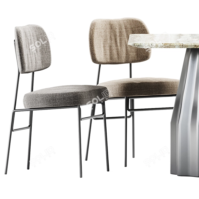 Stylish Kapoor Chair & Burin Table 3D model image 3