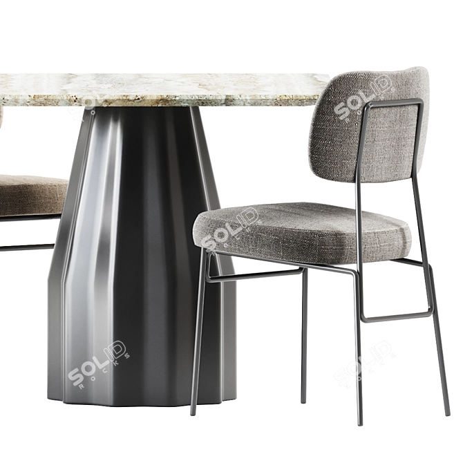 Stylish Kapoor Chair & Burin Table 3D model image 5