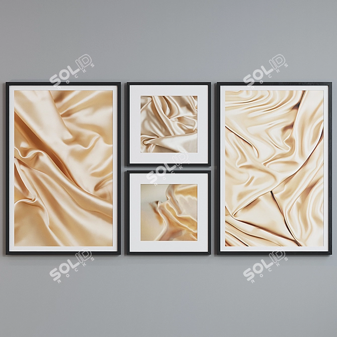 Modern Silk Frame Set with Abstract Patterns 3D model image 5