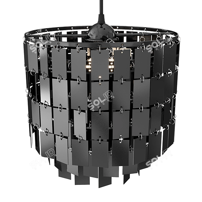 Modern Square Black/White Pendant Lamp 3D model image 1