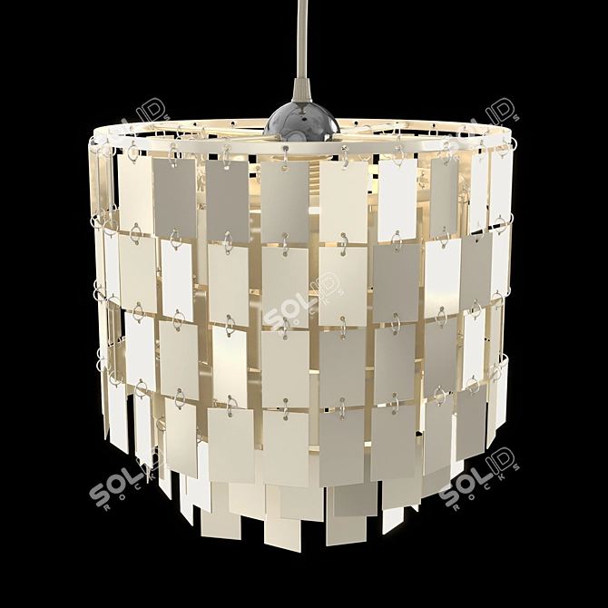 Modern Square Black/White Pendant Lamp 3D model image 2