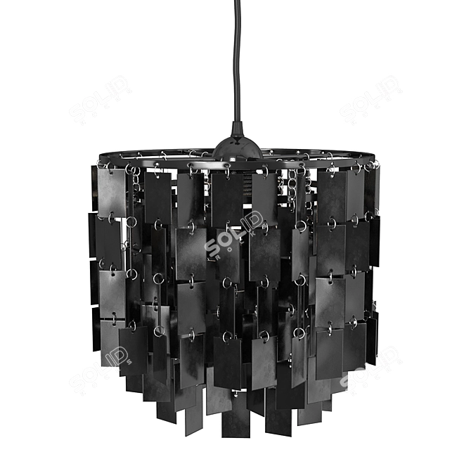 Modern Square Black/White Pendant Lamp 3D model image 5