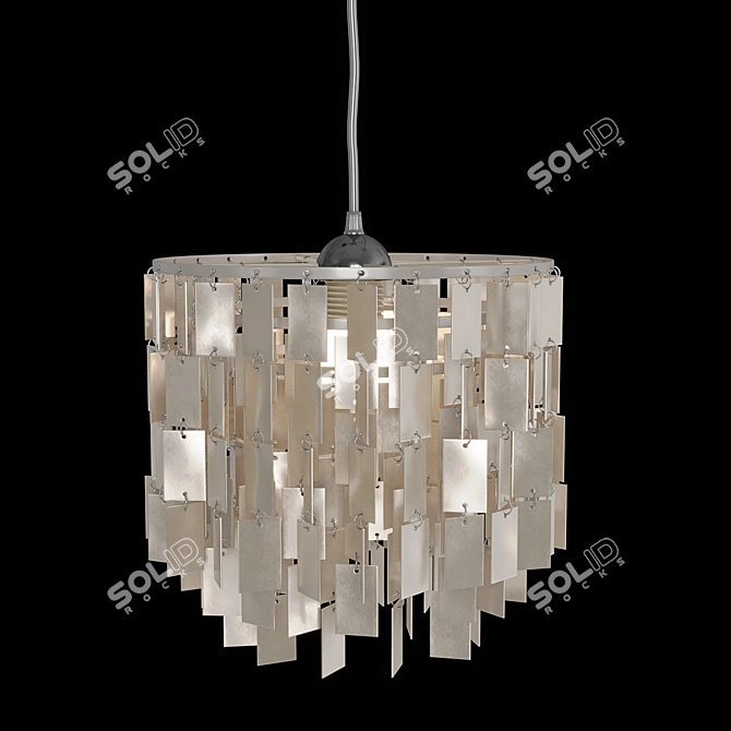 Modern Square Black/White Pendant Lamp 3D model image 6