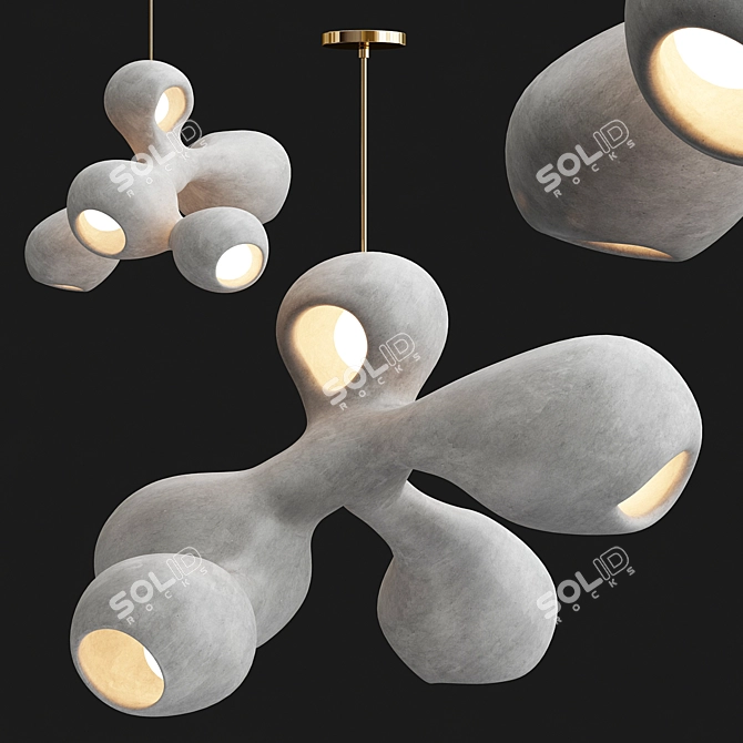 Rogan Pendant Light: Sculptural Elegance 3D model image 1