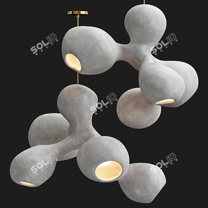 Rogan Pendant Light: Sculptural Elegance 3D model image 2