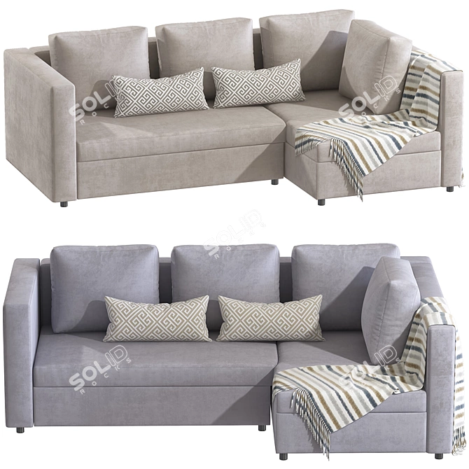 Milburg Rustic Corner Sofa 3D model image 1