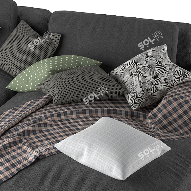 Modern Rivera Sectional Sofa 3D model image 4