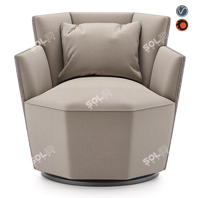 Luxury Rotating Armchair TL-2732 by Tonino Lamborghini 3D model image 2