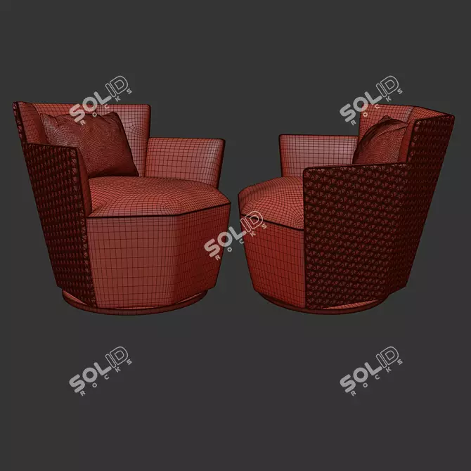 Luxury Rotating Armchair TL-2732 by Tonino Lamborghini 3D model image 4