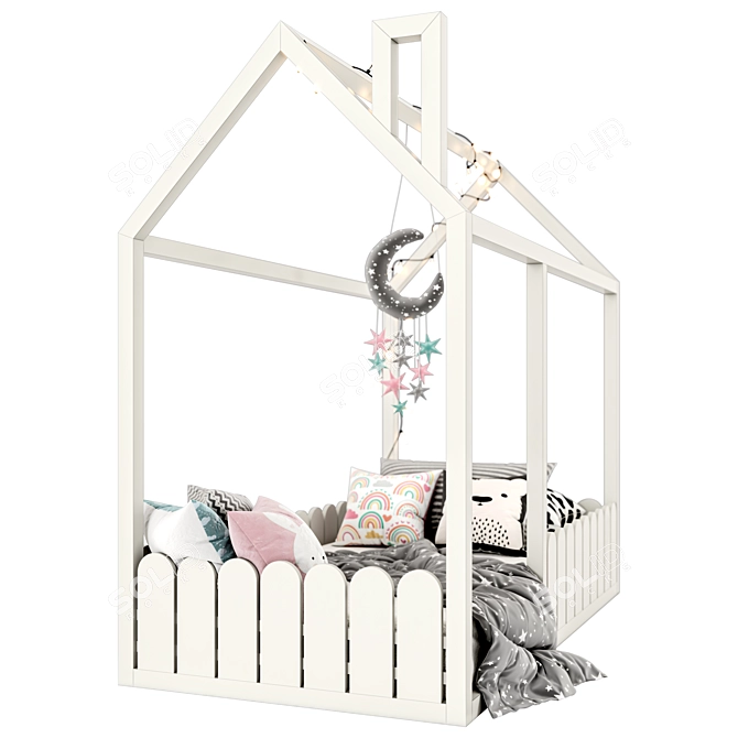 Kids House Bed: Whimsical Sleep Haven 3D model image 4