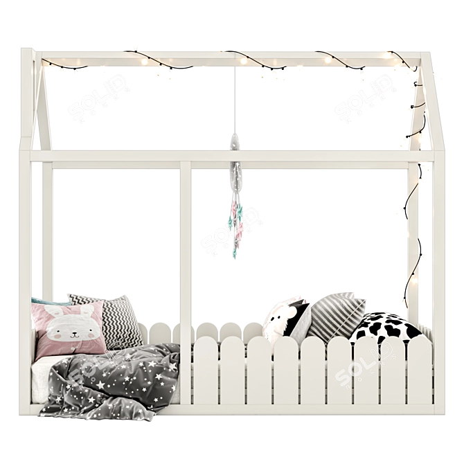 Kids House Bed: Whimsical Sleep Haven 3D model image 6