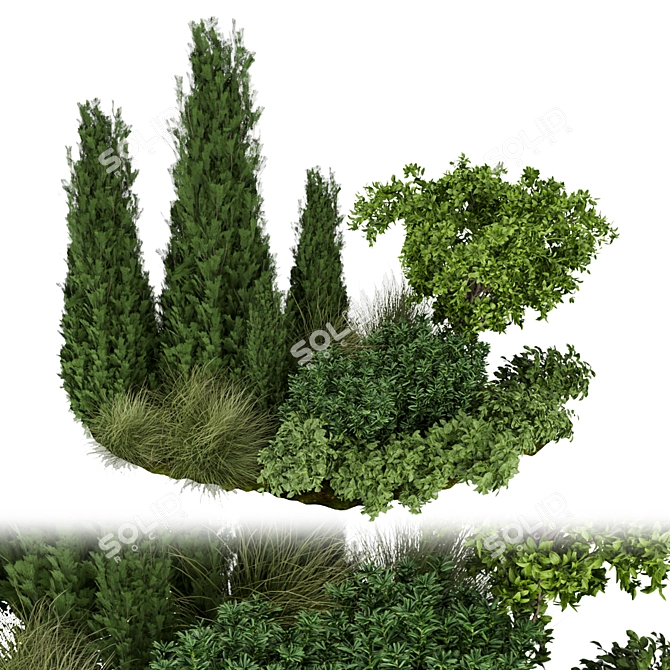 305 Outdoor Plant Collection: Trees, Grass, Bush 3D model image 1