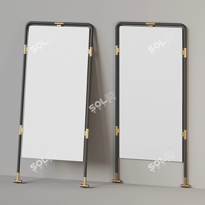 Tubular Glam Floor Mirror 3D model image 2