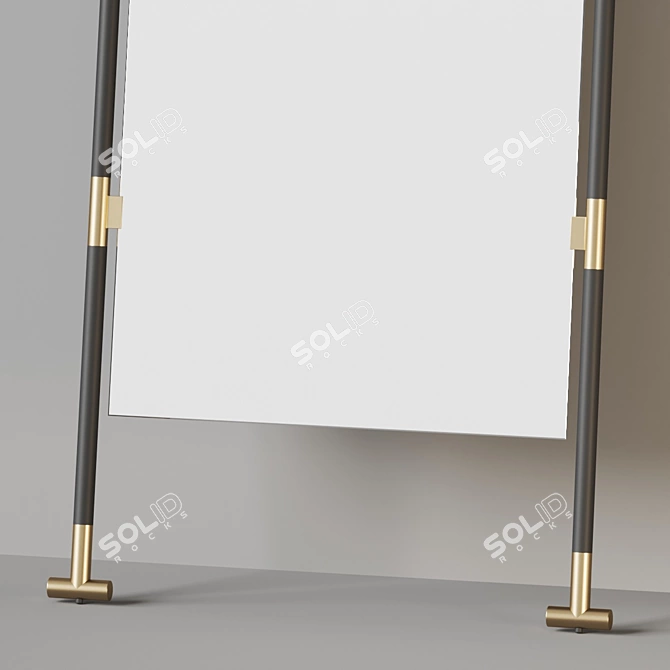 Tubular Glam Floor Mirror 3D model image 3