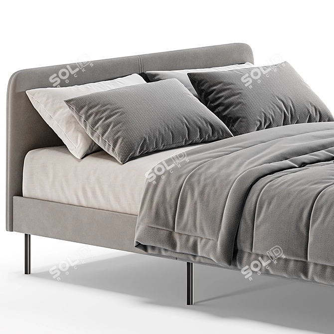 IKEA Slattum Double Bed: 3D Model Download 3D model image 2