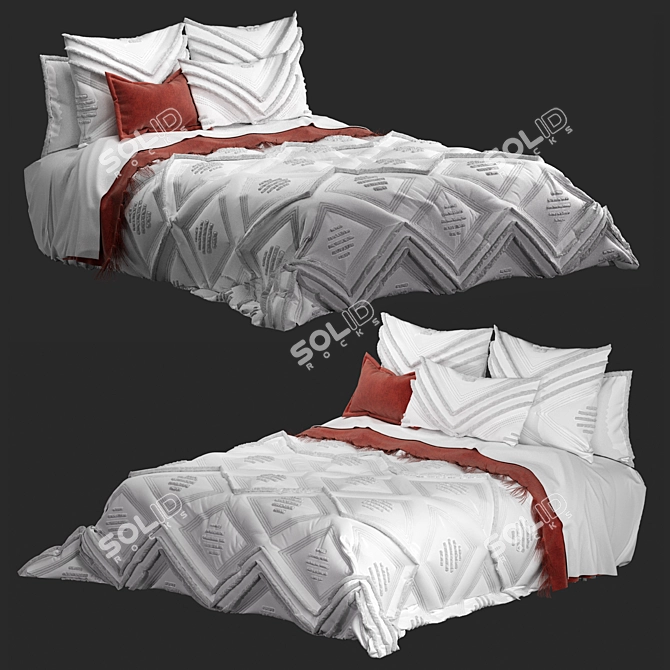 Luxury Dream Bed Linen Set 3D model image 1