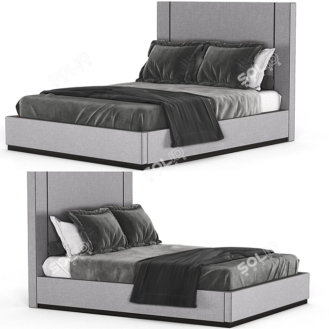 Modern Corin Bed: Exquisite Elegance 3D model image 1