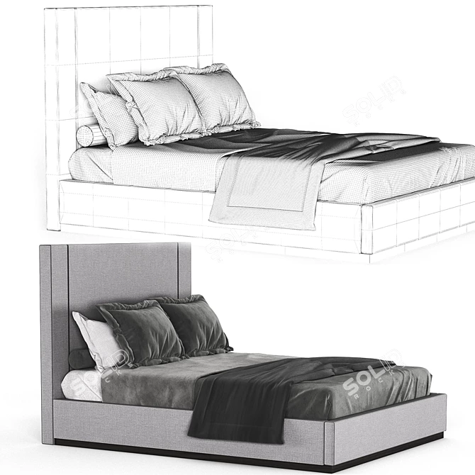 Modern Corin Bed: Exquisite Elegance 3D model image 3