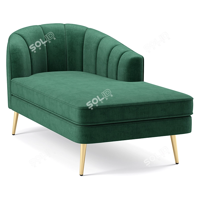 Luxurious Allier Velvet Chaise 3D model image 2