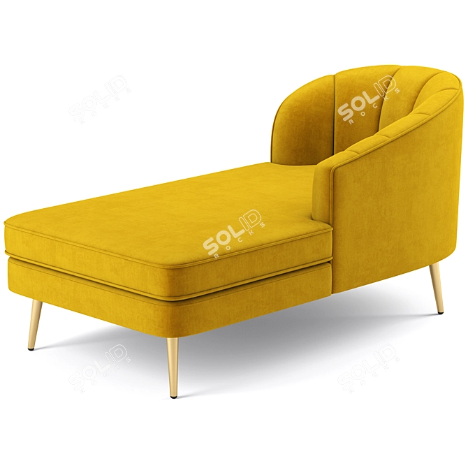 Luxurious Allier Velvet Chaise 3D model image 3