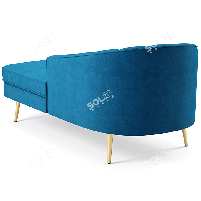 Luxurious Allier Velvet Chaise 3D model image 4