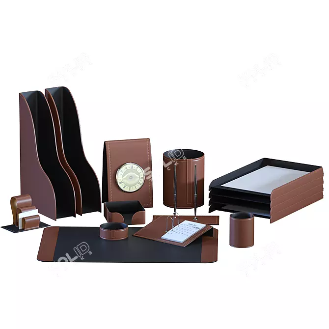 Executive Desk Set: Professional Elegance 3D model image 1