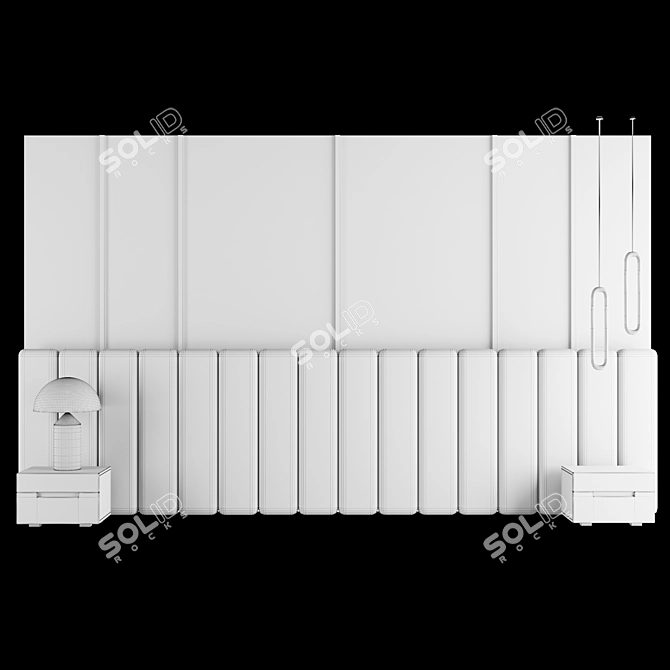 Modern Wall Panel with Headboard 3D model image 2