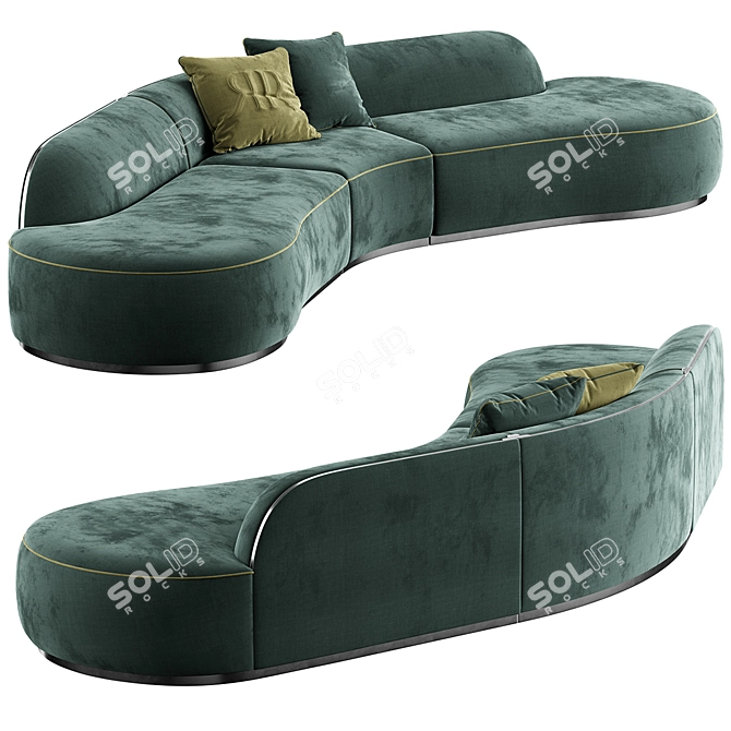 Luxury Pierre F Sectional Sofa 3D model image 3