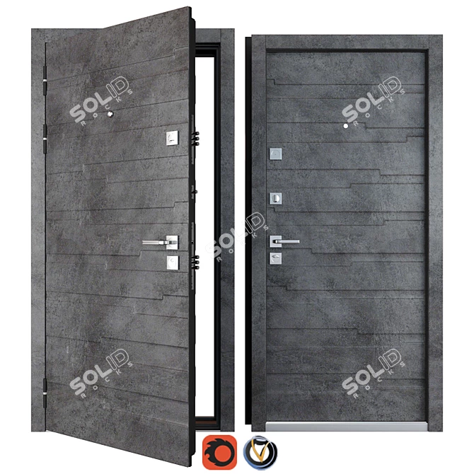 Elegant Senator Favorit Metal Door 3D model image 1