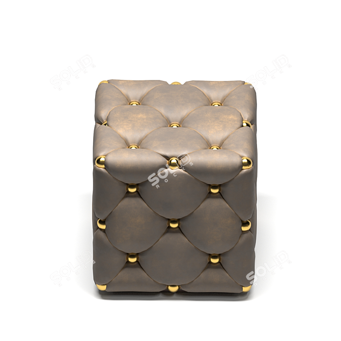 Cuddly Leather Ottomans 3D model image 2