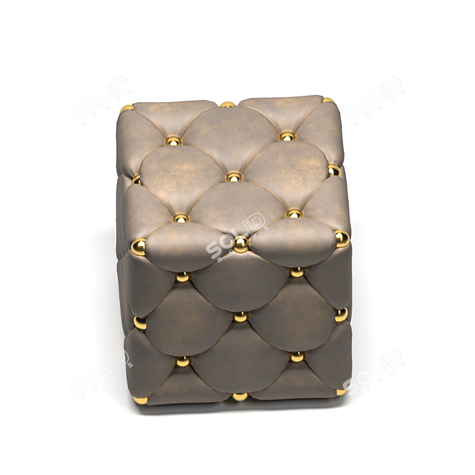 Cuddly Leather Ottomans 3D model image 3