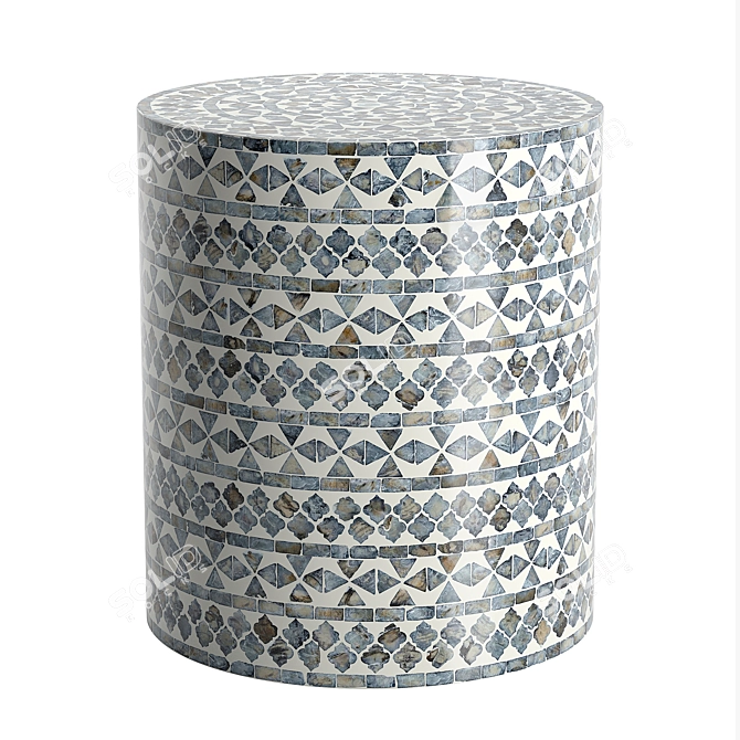 Drum End Table - Dakota Fields 3D model image 1