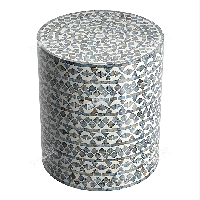 Drum End Table - Dakota Fields 3D model image 2