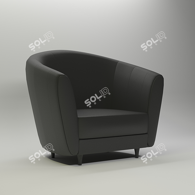 Sleek Modern Arm Chair 3D model image 1